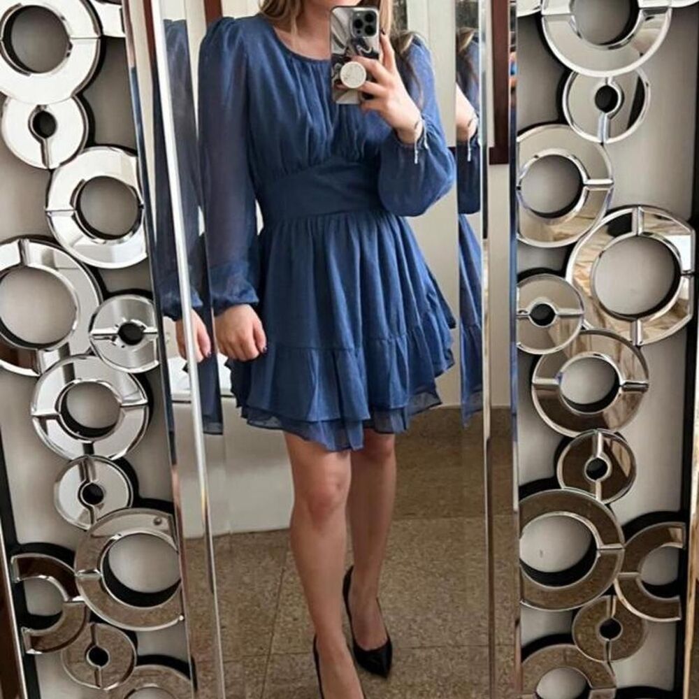 Forever-21 Women's Blue and Navy Dress